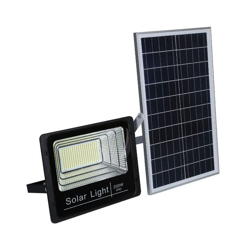 LED Solar Powered Flood Light, 200 Watt Massive High Output, Solar Panel, Auto Dusk To Dawn, IP67, ID-957