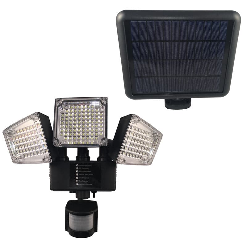 LED Solar Powered 12 Watt High Output, Motion Sensor Security Wall Light, 180 Degree Sensing Angle, 188 Super Bright LED's, IP65, ID-948