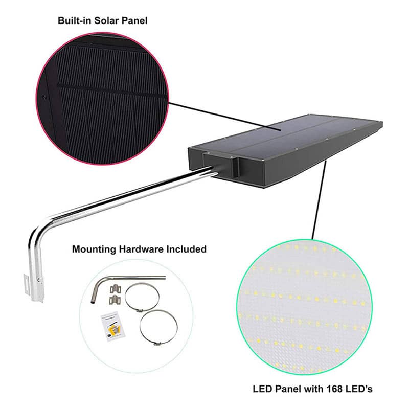 Solar Powered LED Motion Sensor Light, High Quality, High Power, 15 Watt, 2100 Lumens, 168 LED's, IP65, ID-952