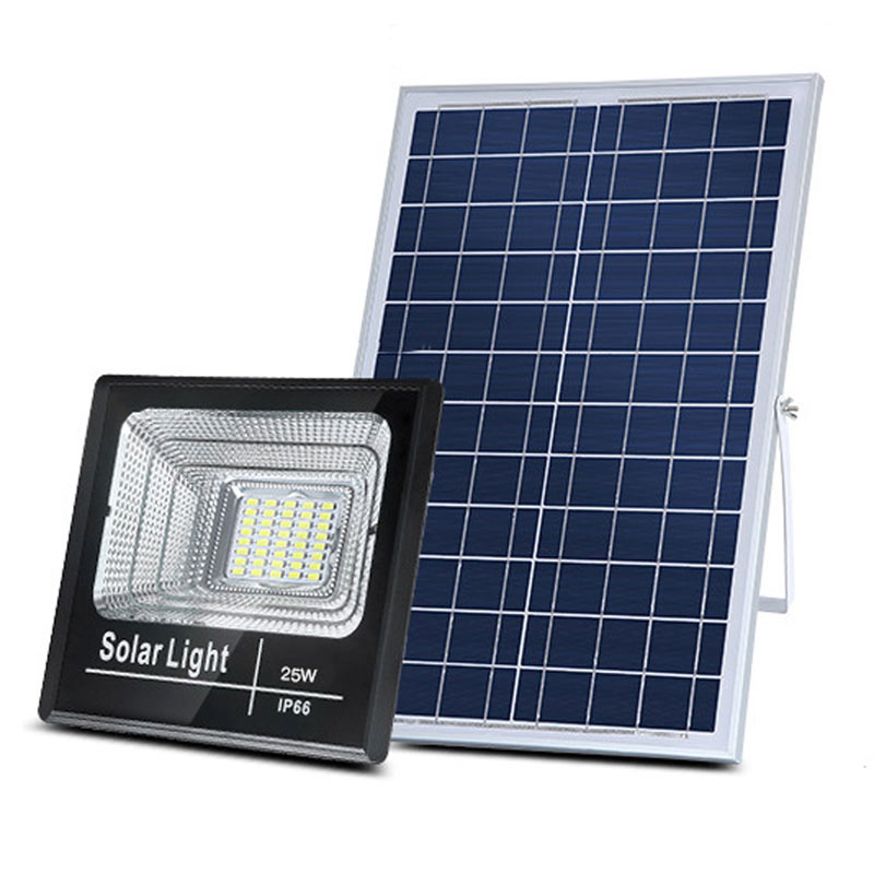 LED Solar Flood Light, High Output 25 Watt, With Solar Panel, Dimmable, Timer Remote Control, IP 67, ID-953