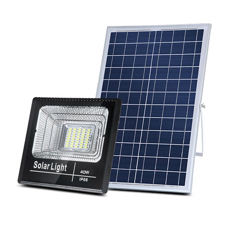 LED Solar Powered 40 Watt High Output Flood Light with Solar Panel, Dimmable Dusk to Dawn On Off Sensor, IP67, ID-954