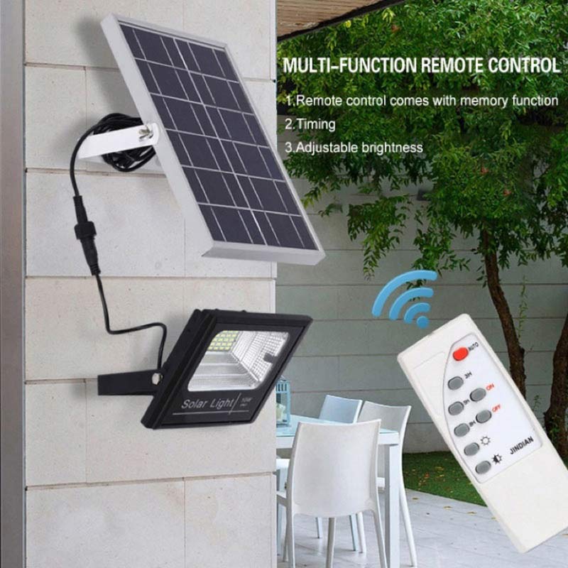 Foco de luz LED de 60W para exterior IP65 con batería recargable 20000 mAh  y panel solar IP65. Solar 60W - Cablematic