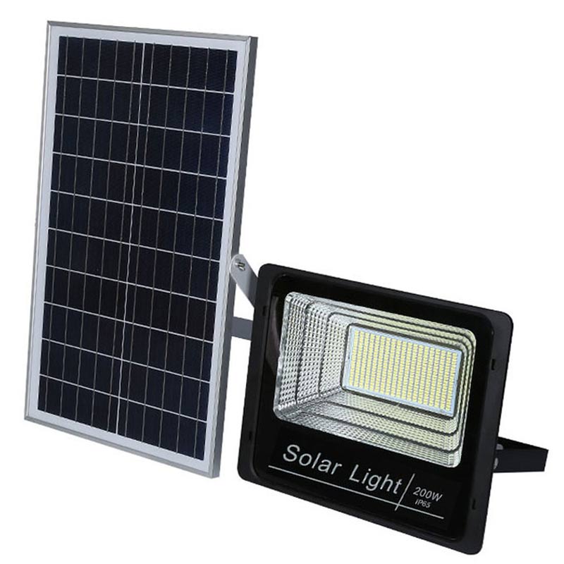 LED Solar Powered Flood Light, 200 Watt Massive High Output, Solar Panel, Auto Dusk To Dawn, IP67, ID-957