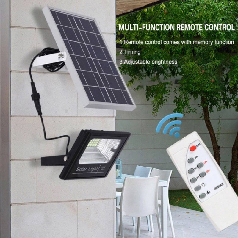 LED Solar Powered Flood Light, 200 Watt Massive High Output, Solar Panel, Auto Dusk To Dawn, IP67, ID-957