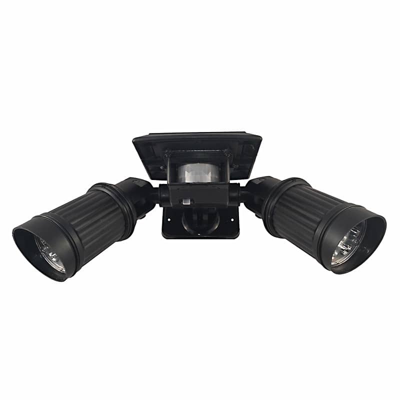 LED Solar Powered Dual Head PIR Motion Sensor Security Light, Adjustable Dual Head Spotlights, IP65 Rated, ID-963