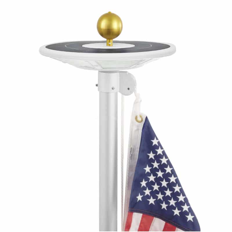 LED Solar Powered Flag Pole Down Light, High Output, Massive 800 Lumens, 120 Ultra Bright SMD LEDs, ID-1030