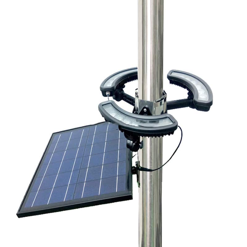 Solar Powered LED Flag Pole Light, 18 Watt, 1,980 Lumen, 15000 mAh Lithium Rechargeable Battery, IP65, ID-1054