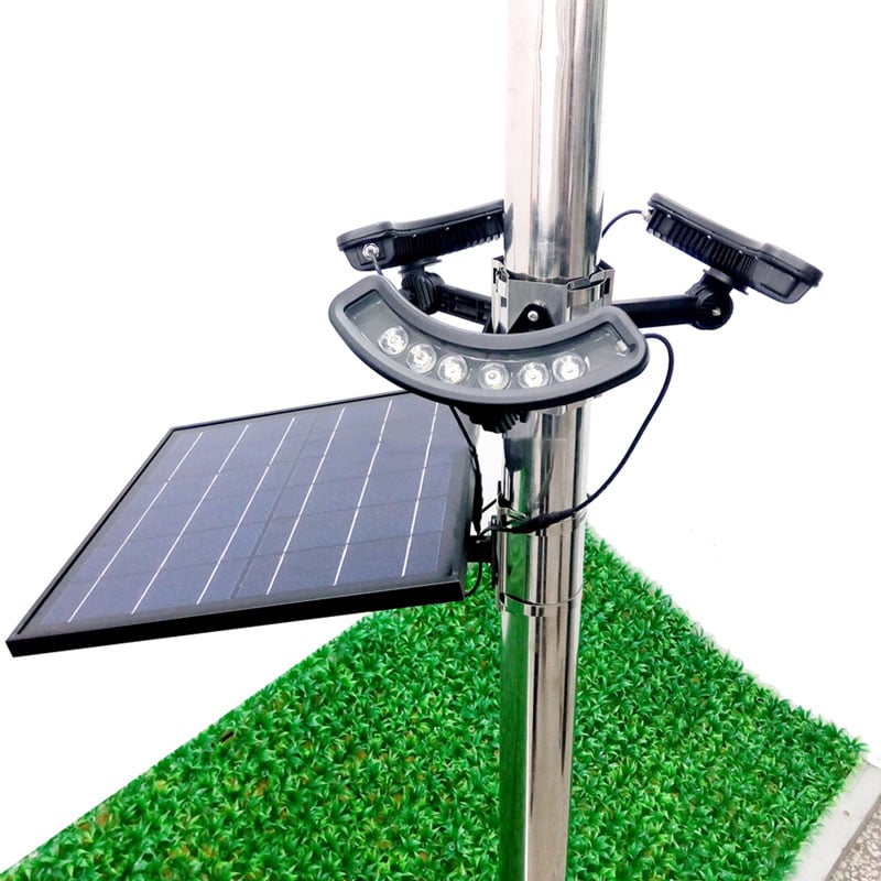 Solar Powered LED Flag Pole Light, 18 Watt, 1,980 Lumen, 15000 mAh Lithium Rechargeable Battery, IP65, ID-1054