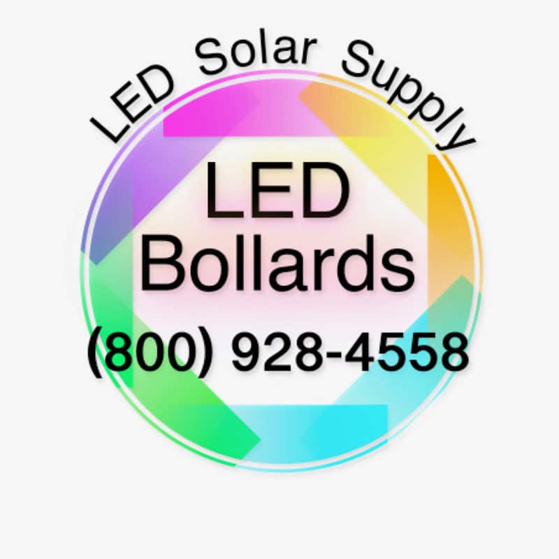 Bollard Wall Mount Solar Powered LED Fixture, Comparable To 50 Watt Halogen, ID-1099