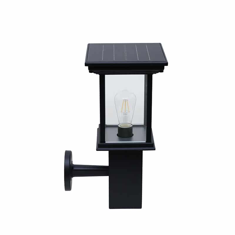 Bollard Wall Mount Solar Powered LED Fixture, Comparable To 50 Watt Halogen, ID-1099