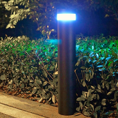 Bollard Solar Powered LED Light Fixture 120 Degree Beam Angle