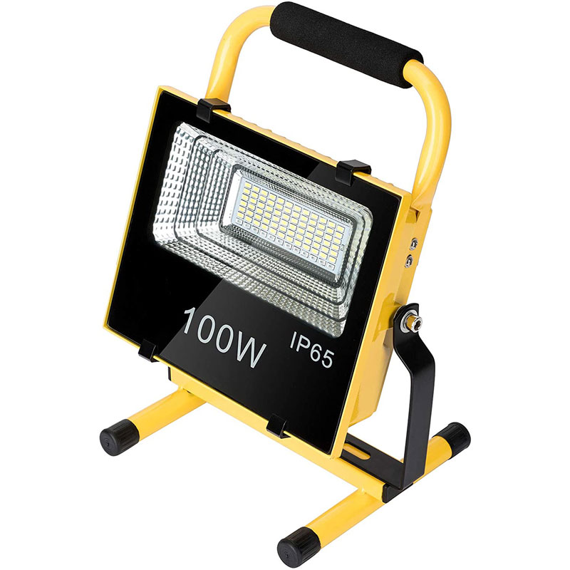 LED Solar Powered 100 Watt Portable Outdoor Work Light, Flood Light, 9000 Lumen, 3 Modes